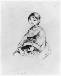 Young girl with cat